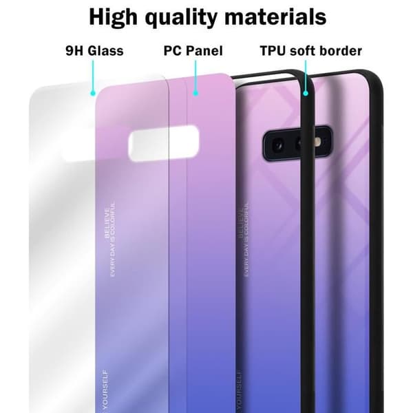 Samsung Galaxy S10e Fodral i ROSA - BLÅ Stötsäker Bicolor Design Svart