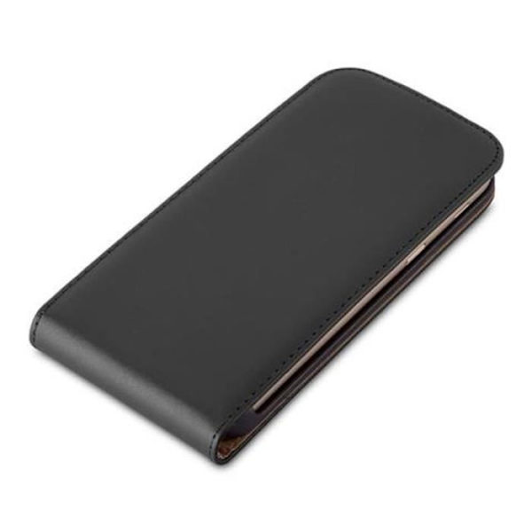 Cadorabo Flip Design Fodral för Samsung Galaxy A3 2017 (7) Etui Hölje av Syntetiskt Läder Slät SVART AV MATT