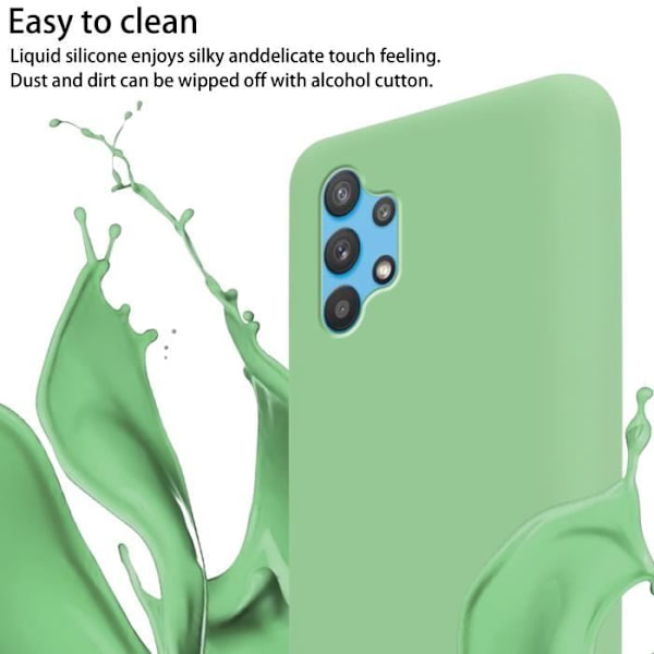 Halsbandsfodral för Samsung Galaxy A32 4G Fodral i LIQUID LJUSGRÖN Fodral Modehalsband Moderiktigt fodral Fodral Silikon Justerbar