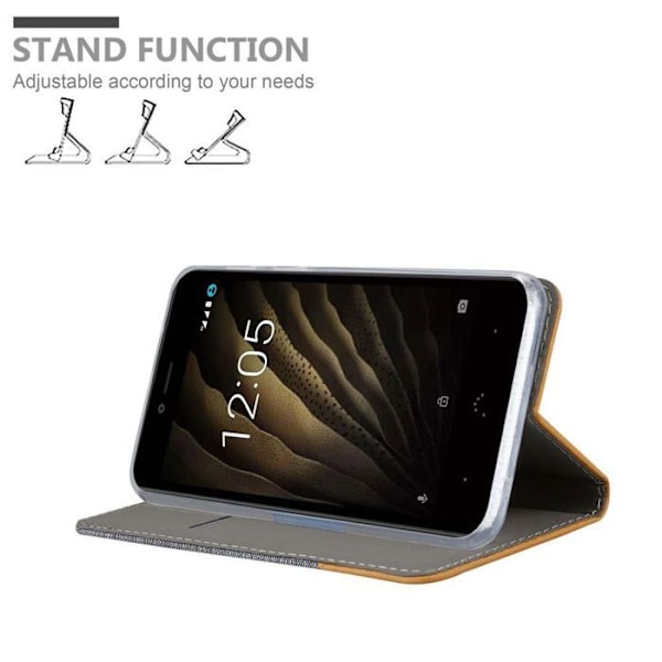 Fodral för Xiaomi Pocophone F1 Hölje i LJUSGRÅ BRUN Etui Case Cover Skydd med magnetisk stängning Grå