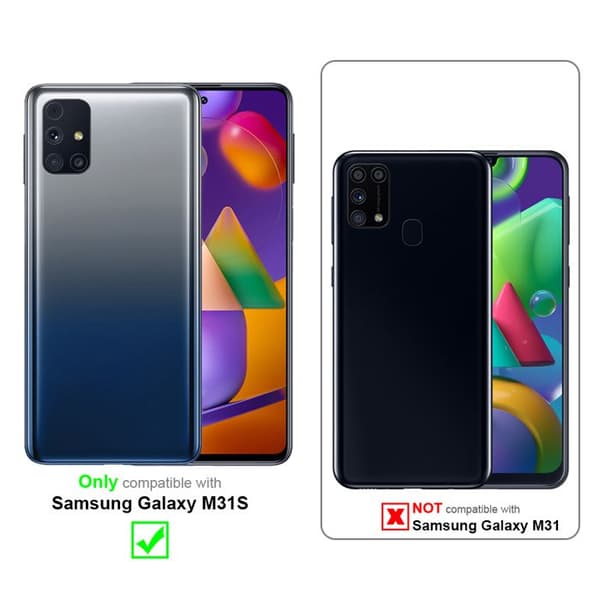 Transparent stötsäker silikonfodral för Samsung Galaxy M31s Vit