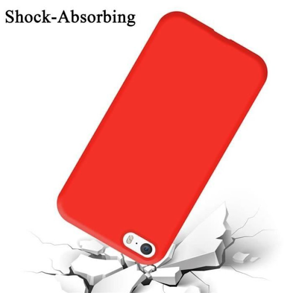 Mobilskal - CADORABO - Apple iPhone 5 - Flexibel TPU-silikon - Röd - Optimalt skydd Röd
