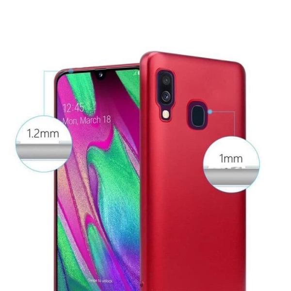 Fodral till Samsung Galaxy A40 i METALLIC RÖD Cadorabo Cover Protection flexibelt TPU silikon Matt skal