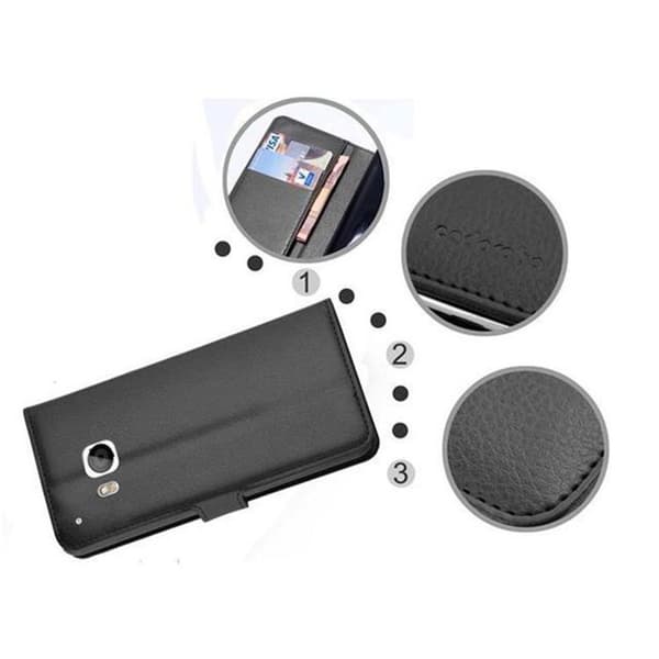 Etui för HTC ONE M9 i JET BLACK Svart