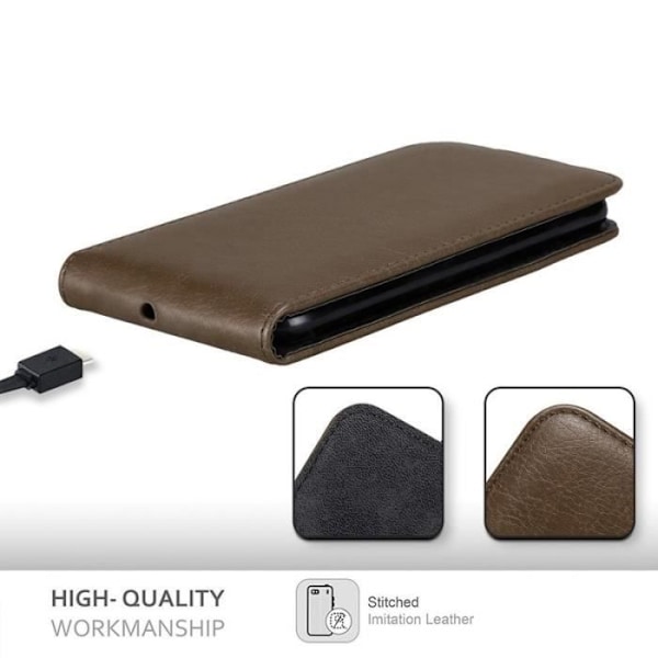 Coque - CADORABO - Lenovo K6 / K6 POWER - Syntetiskt läder - Brun - Magnetisk stängning kastanj