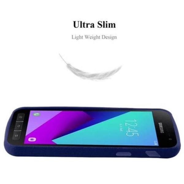 Samsung Galaxy XCover 4-fodral i DARK BLUE FROST från Cadorabo (FROST Design) Ultratunt mjukt silikongel TPU-fodral med