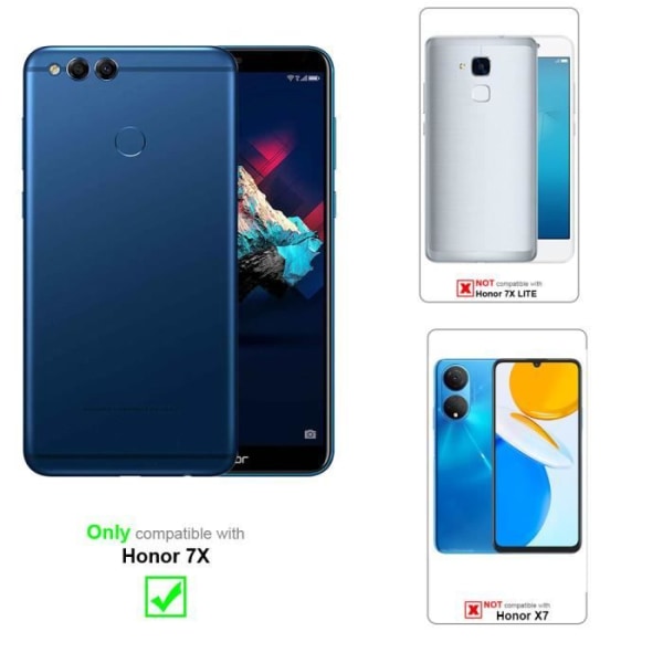 Coque Honor 7X - CADORABO - Grå Blommönster - Syntetläder - Plånboksfodral - Skydd med Ställfunktion Blommig grå