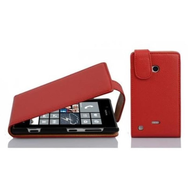 Cadorabo Nokia Lumia 720 DESIGN FLIP-stil Fodral Skal i konstläder Struktur KÖRSBÄRSRÖD