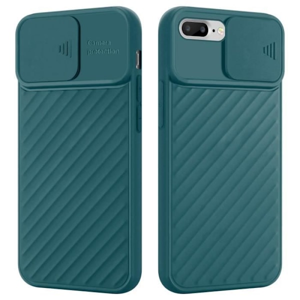 Fodral till Apple iPhone 7 PLUS / 7S PLUS / 8 PLUS Mattgrönt fodral skal Silikon TPU och kameraskydd Grön