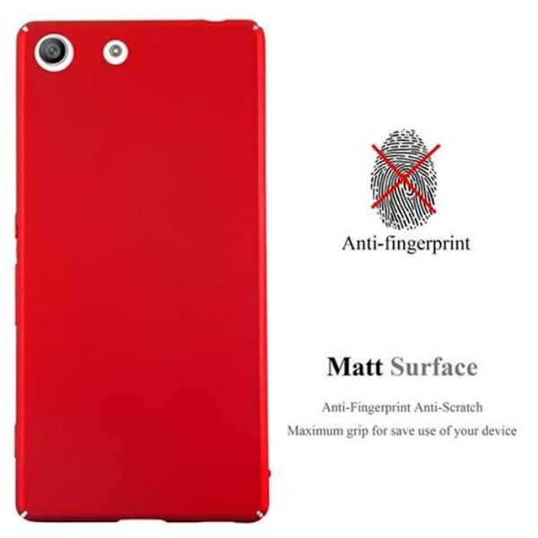 Cadorabo Sony Xperia M5 Fodral RÖD METALL DESIGN MATTE METALL Hård plastfodral Skydd Hårt fodral Skydd Ultra Slim Bumper