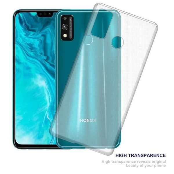 Transparent stötsäker silikonfodral för Honor 9X LITE Vit