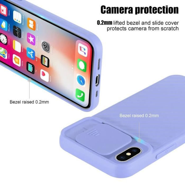 Fodral för Apple iPhone X / XS Matt Lila Fodral Silikon TPU och kameraskydd