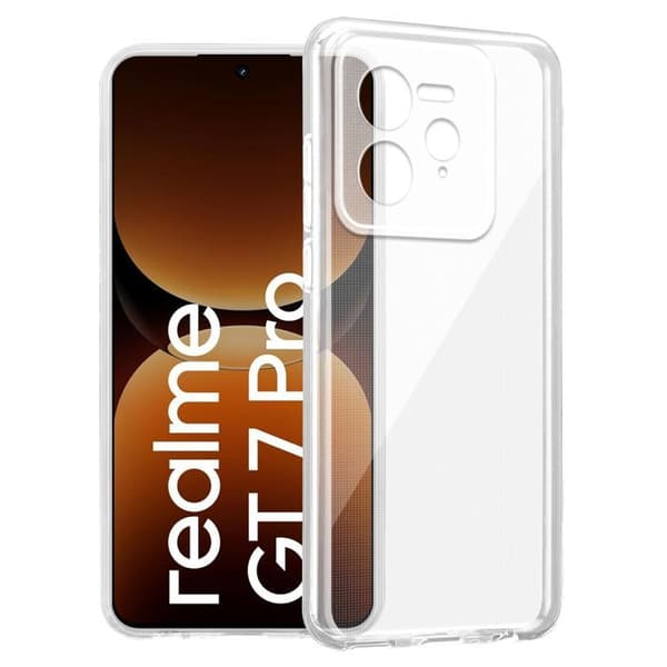 Transparent stöttålig silikonfodral för Realme GT7 Pro Vit