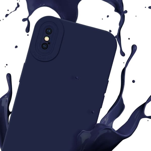 Skyddsfodral för iPhone XS MAX i MÖRKBLEU FLUID Stötsäker Blå