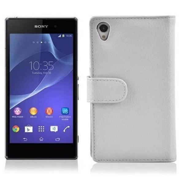 Cadorabo Sony Xperia Z2 Fodral < STRUKTUR Fodral Fodral Fodral Magnetskydd och kortplats ALABASTER VIT