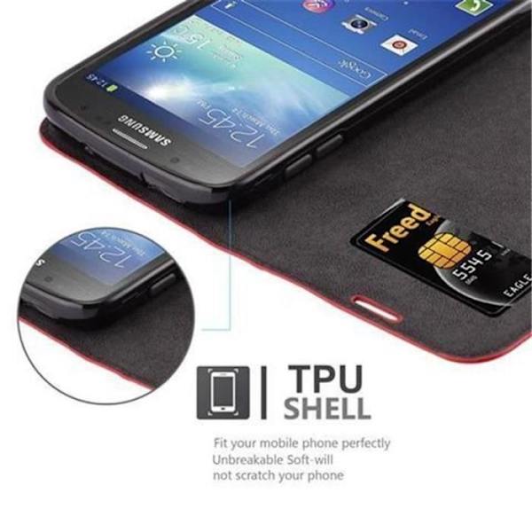 Samsung Galaxy S4 ACTIVE-fodral i APPLE RED från Cadorabo (INVISIBLE MAGNETIC CLOSURE Design) Fullt skyddsfodral