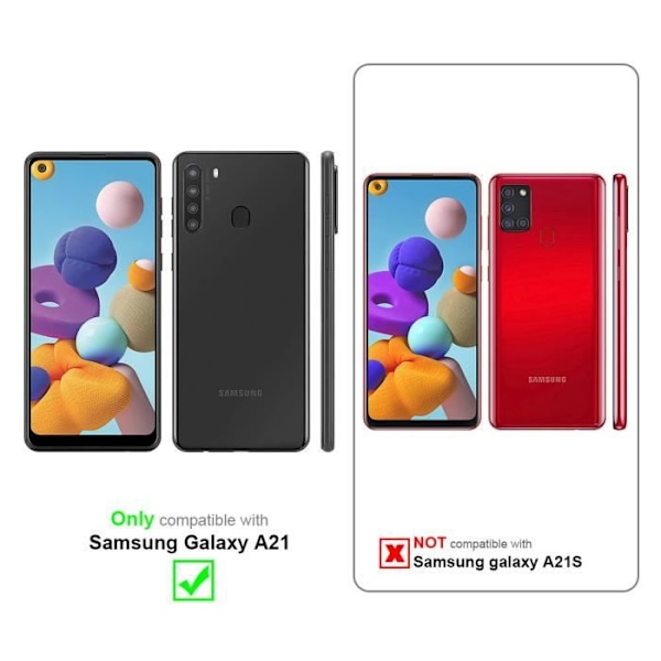 Coque - CADORABO - Samsung Galaxy A21 - Floral - Similicuir - Fällfunktion Grå