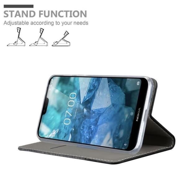 Skyddsfodral för Nokia 7.1 i GRÅSVART Etui Case Skydd MÖRKGRÅ