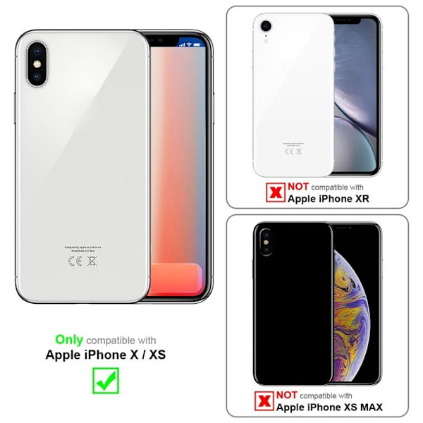 Skal för Apple iPhone X / XS Etui i RÖD KIRSEBÄR Hölje Skydd Silikon TPU konstläderöverdrag Röd