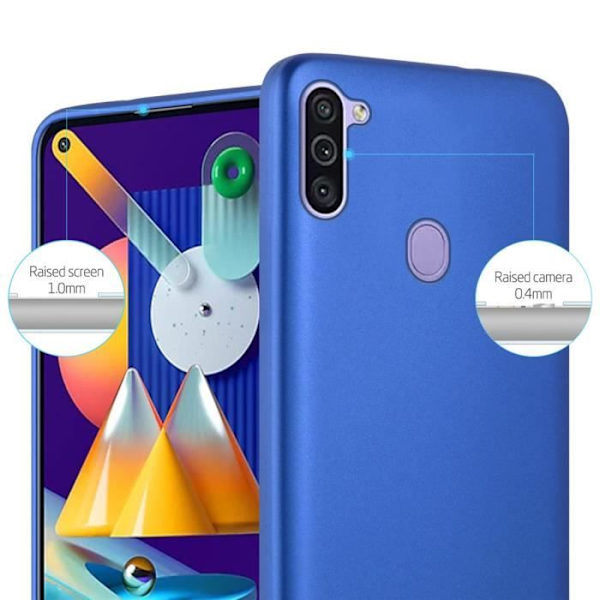 Coque - CADORABO - Samsung Galaxy A11 / M11 - Metallisk Blå - Silikon TPU Skydd - Tunn Design Blå