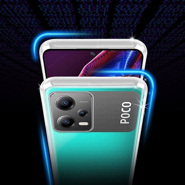 Skal för Xiaomi Poco X5 / RedMi Note 12 5G / Note 12R Pro 5G i transparent stöttålig silikon Vit