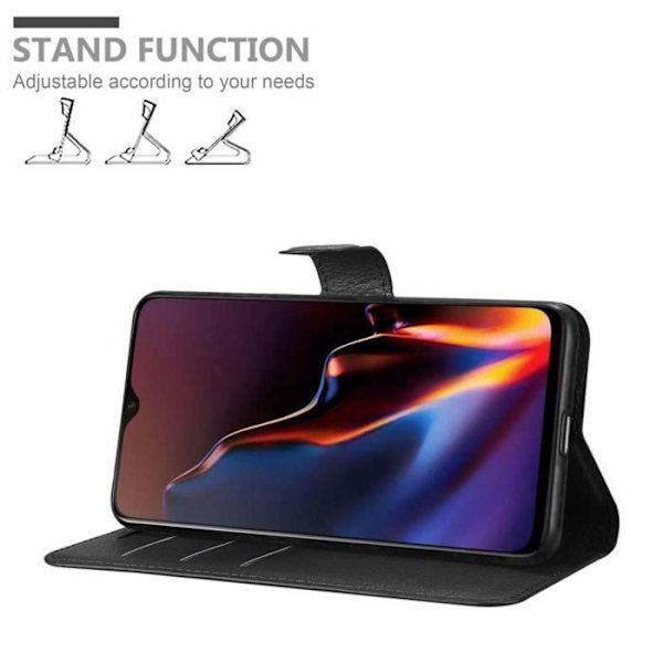 Coque för OnePlus 7 - CADORABO - Svart Onyx - Syntetläder - Magnetisk stängning - Ställfunktion KOLSVART