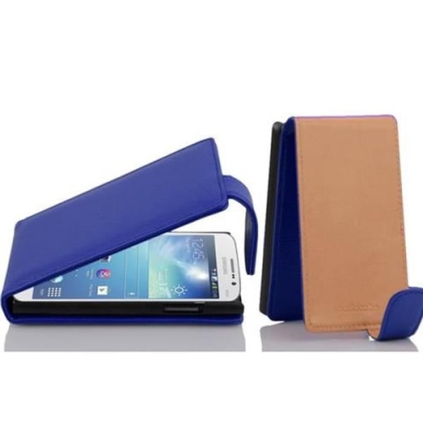 Cadorabo Fodral Samsung Galaxy MEGA 5.8 DESIGN FLIP Style Fodral Fodral Imiterat läder Struktur HEMLIG BLÅ
