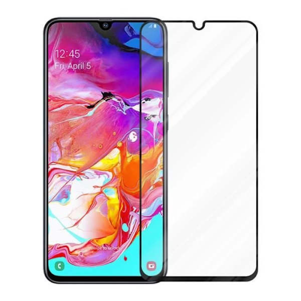 Skyddsfilm - CADORABO - Samsung Galaxy A70 - Härdat glas - Reptåligt - 0,3 mm tjockt Svart