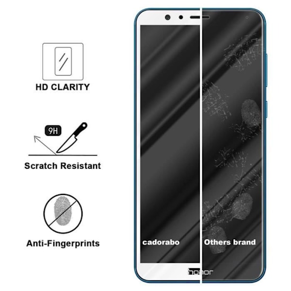Härdat glas för Honor 7X TRANSP, VIT skyddsfilm Honor 7X helskärm Honor 7X härdad display TRANSP, VIT