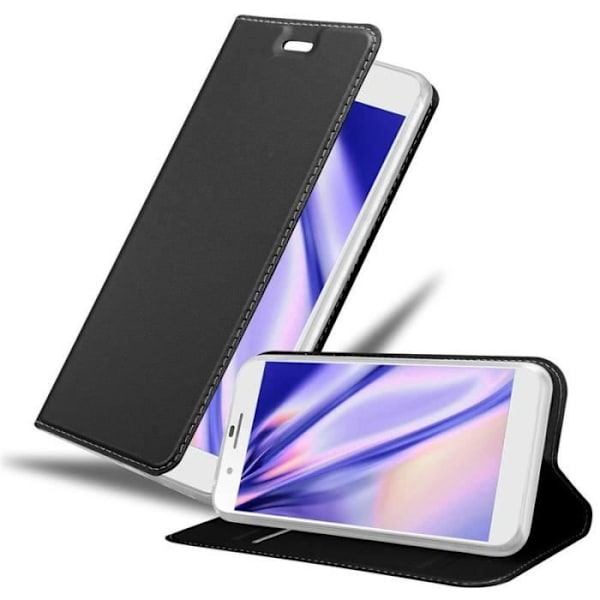 Honor 6 PLUS Fodral - CADORABO - Svart - Magnetskydd - Kortfack - Stativfunktion Svart
