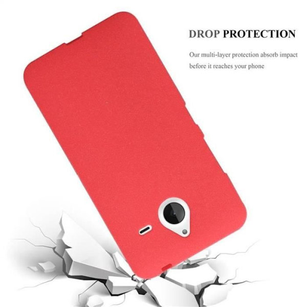 Cadorabo Fodral fungerar med Nokia Lumia 640 XL i FROST RED - Stötsäker och reptålig TPU silikonhölje - Ultra Slim