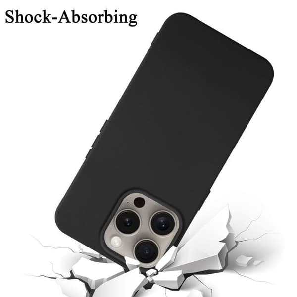 Skal för iPhone 16 PRO MAX Stötabsorberande i LIQUID BLACK Svart