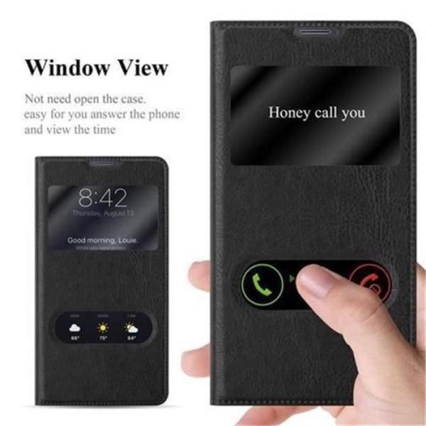 Samsung Galaxy NOTE 4-fodral i COMET BLACK av Cadorabo (Design VIEW) Fullt skyddsfodral med flipskydd, stativ