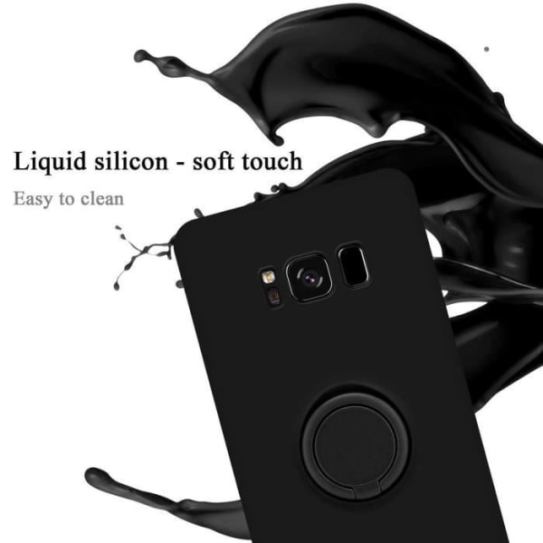 Fodral till Samsung Galaxy S8 i LIQUID Black Cadorabo Cover Skyddande Silikon TPU Flexibelt Ring Cover