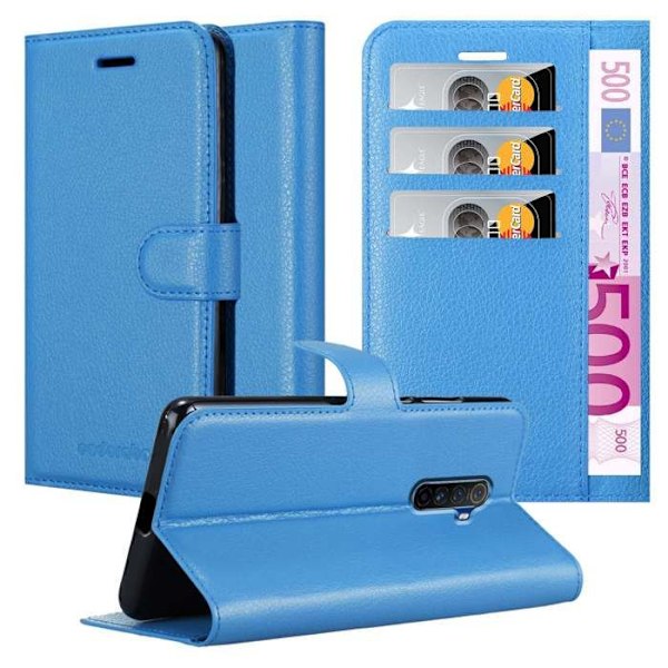 Coque för Realme X2 PRO / Oppo Reno Ace Housse i LJUSET BLÅTT Etui Case Cover Skydd med magnetisk stängning Plånbok Blå