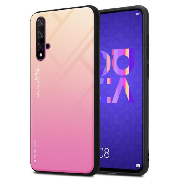 Fodral för Honor 20 / 20S / Huawei NOVA 5T Fodral i GUL - ROSA Fodral Skyddsskydd tvåfärgad TPU