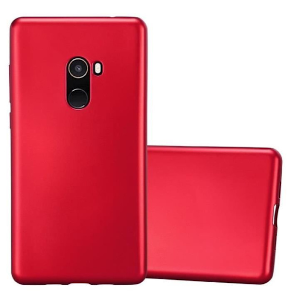 Cadorabo Fodral fungerar med Xiaomi Mi Mix 2 i METALLIC RED - Stötsäker och reptålig TPU silikonskydd - Ultra Slim