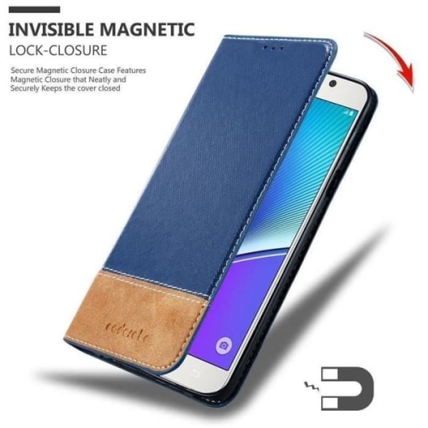 Portföljfodral - CADORABO - Galaxy NOTE 5 - Syntetiskt läder - Brun - Osynlig magnetstängning kastanj