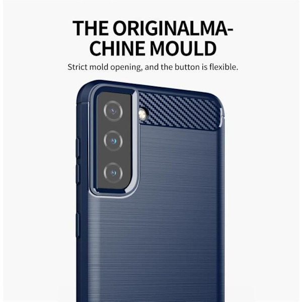 Etui för Samsung Galaxy S21 PLUS - CADORABO - BORSTAD BLÅ - Silikon TPU - Lätt skydd - Kolfiberdesign BORSTAD BLÅ
