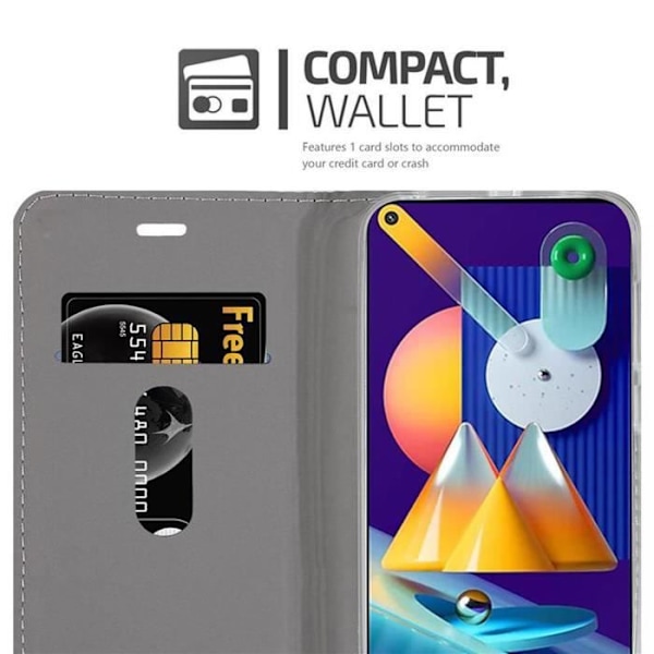 Fodral för Samsung Galaxy A11/M11 - CADORABO - Grå Svart - Syntetiskt Läder - Magnetstängning - Ställfunktion MÖRKGRÅ