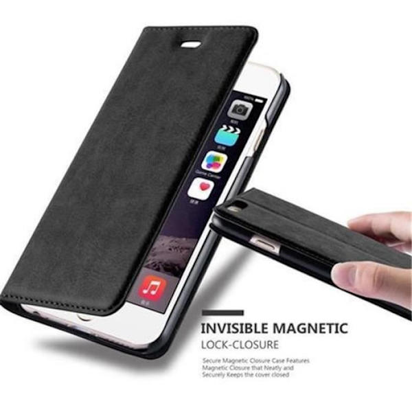 Cadorabo Apple iPhone 6 / 6S Fodral NATTSVART Osynlig MAGNETISK STÄNGNING Fodral Fodral Stöder stativ och kortplats