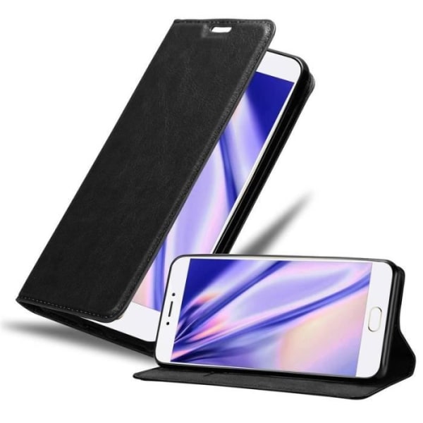 Telefonfodral - CADORABO - MEIZU MX6 - Läderimitation - Magnetisk stängning - Ultratunn Svart