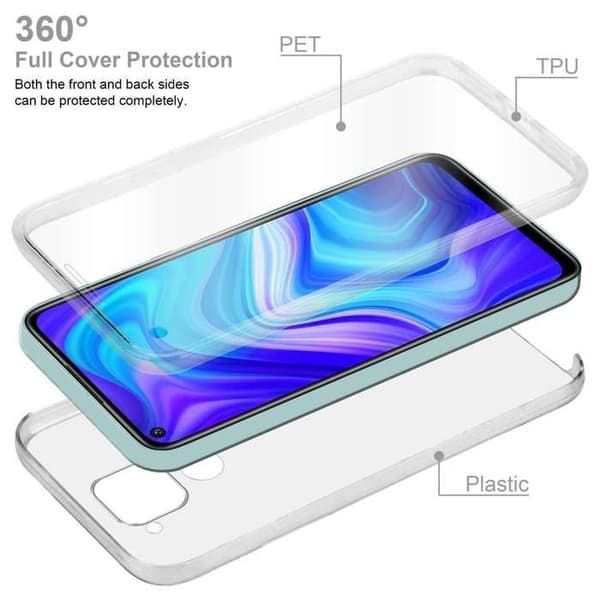 Transparent skal för Xiaomi RedMi NOTE 9 Heltäckande skydd Vit