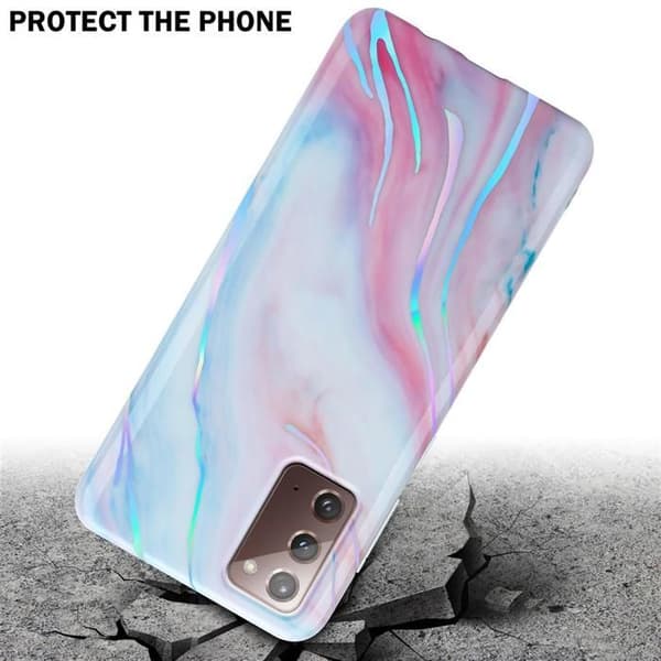 Skal för Samsung Galaxy NOTE 20 i Marmor Rosa Vit Nr. 15 Skyddsetui Vit