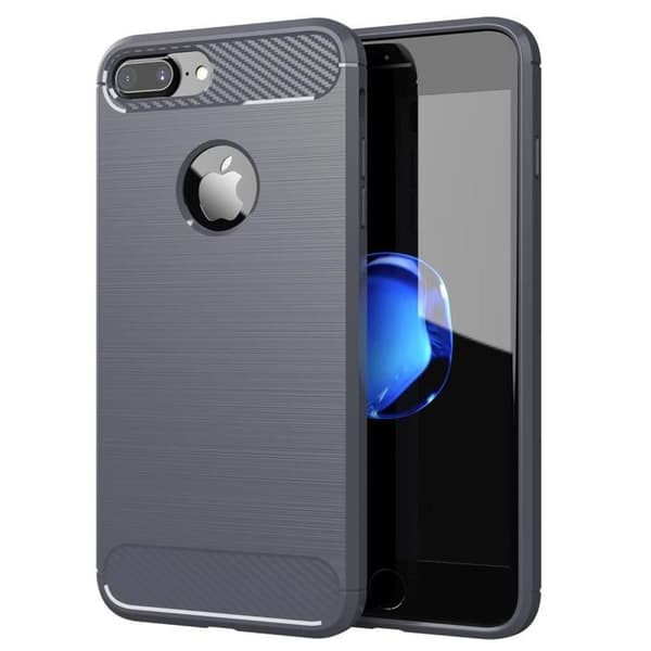 Skal för iPhone 7 PLUS / 7S PLUS BORSTAD GRÅ Kolfiberdesign Grå