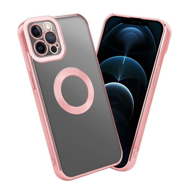 Transparent iPhone 12 PRO-fodral - Rosa Stötsäker Chrome Design Vit