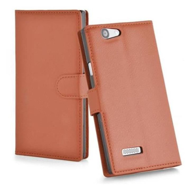 ZTE BLADE L2 Fodral i HAZEL BROWN från Cadorabo Full Skyddsfodral med Flip Flip och praktiskt horisontellt stativ i