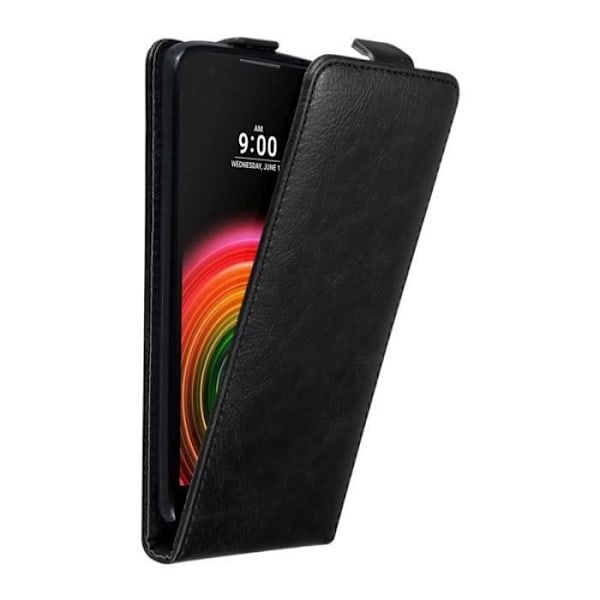 Coque - CADORABO - LG X POWER - Syntetiskt läder - Magnetisk stängning - Fullt skydd Svart