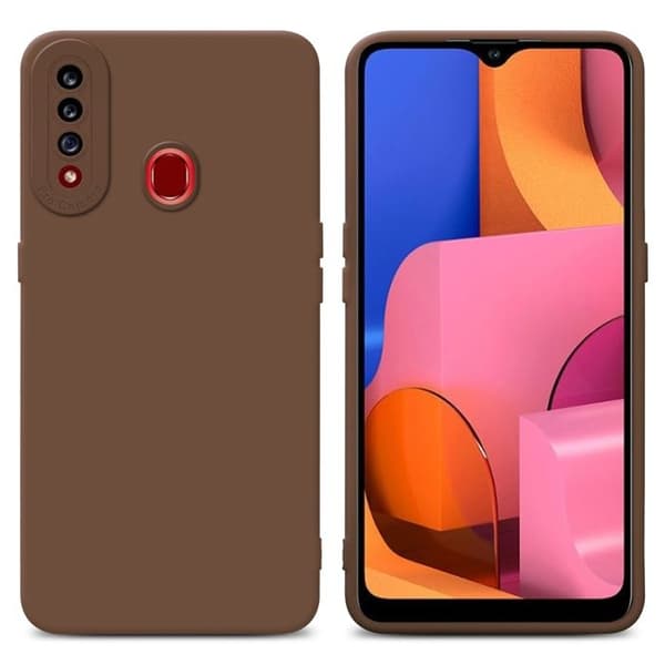 Skyddsfodral för Samsung Galaxy A20s i FLUID BRUN Stötsäker brun