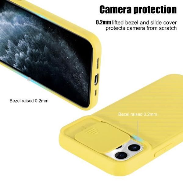 Fodral till Apple iPhone 11 PRO MAX Fodral i gult Matt Fodral Skal Silikon TPU och kameraskydd